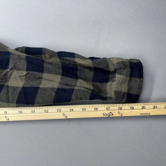 Jeans by Buffalo Mens Large Plaid Thin Flannel Long Sleeve Button Shirt - Picture 6 of 13